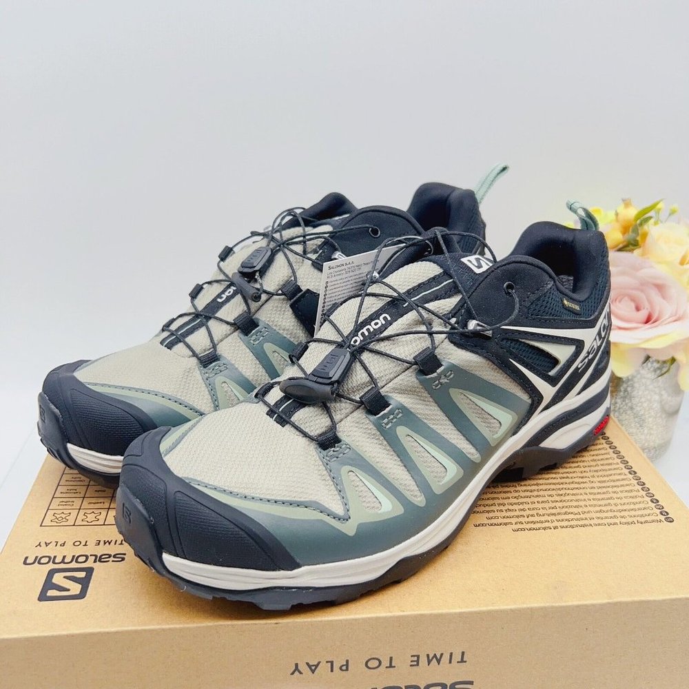 Salomon X Ultra 3 GTX W Trail Hiking Sneakers Shadow Lunar Rock Aqua Gray US 8 - Picture 2 of 9